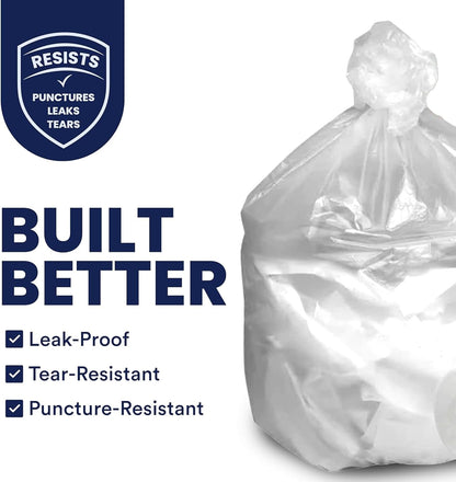 Plasticplace 55-60 Gallon Trash Bags, Heavy Duty Black Garbage Bags, 100 Count for Lawn, Yard, and Outdoor Waste Disposal, Ideal for Industrial Trash Cans, Contractors, and Home Improvement Projects