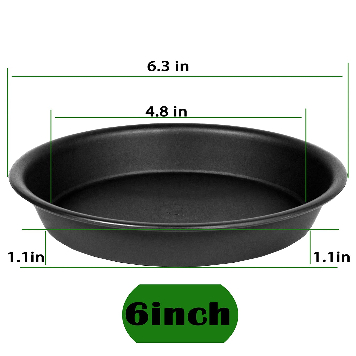Bleuhome 6 Pack 6 inch Plant Saucer Tray, 4 6 8 10 12 15 17 19 inch Plant Saucers, Heavy Duty