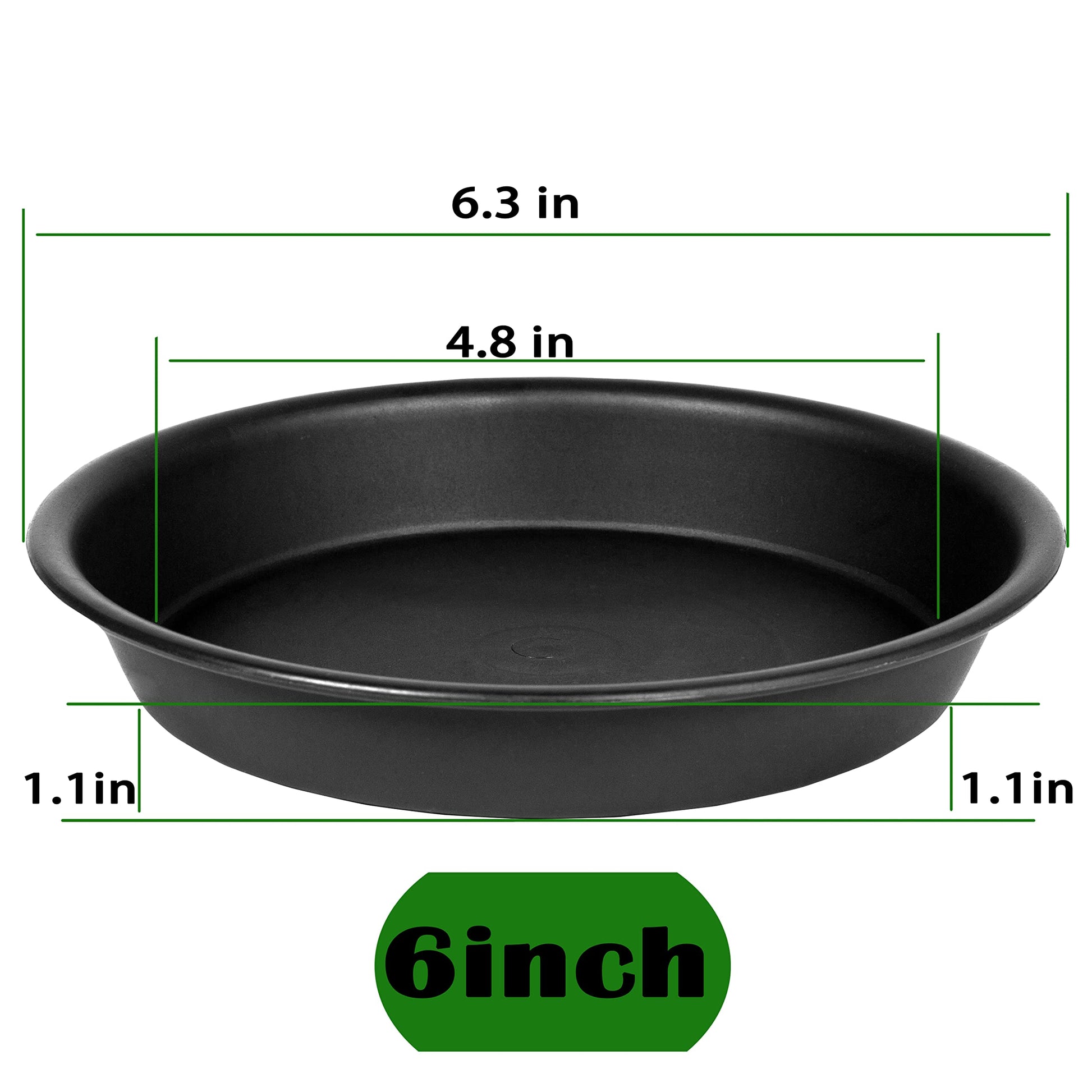 Bleuhome 6 Pack 6 inch Plant Saucer Tray, 4 6 8 10 12 15 17 19 inch Plant Saucers, Heavy Duty
