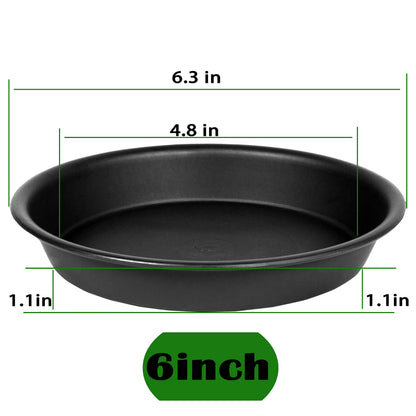 Bleuhome 6 Pack 6 inch Plant Saucer Tray, 4 6 8 10 12 15 17 19 inch Plant Saucers, Heavy Duty