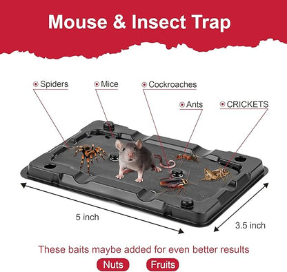 Glue Mouse Traps Indoor for Home -12 Pack Sticky MouseTraps Indoor for Safe Home Pest Control. Pre-Scented, Non-Toxic Glue Boards for Mice, Mouse & & Insects. Easy to Use