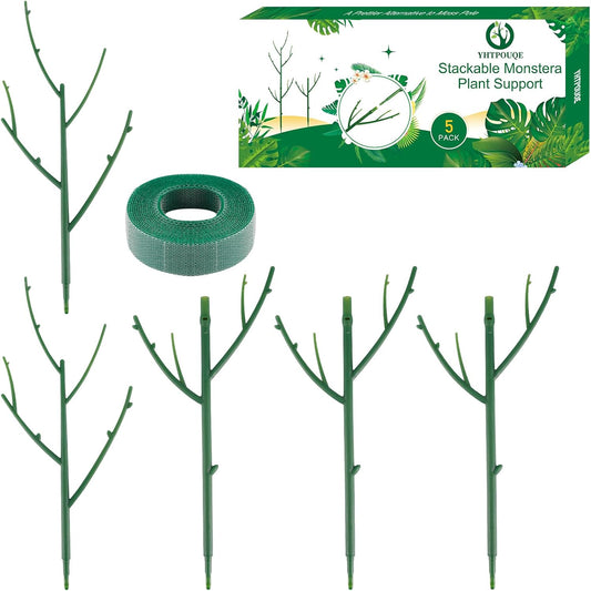 5 Pack Stackable Monstera Plant Support Stakes for Indoor & Outdoor Plants, Garden Accessories for