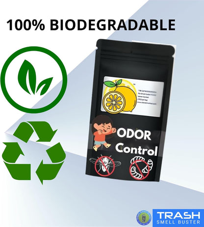 Outdoor Trash Can Odor Eliminator Cover Lemon Scented Durable Elastic Bag with Optional Straps Fits 95 Gallon Cans 2 Covers