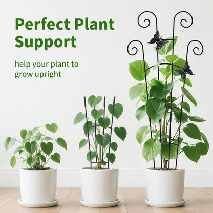 4 Pack 30'Taller Plant Trellis for Potted Climbing Plants Indoor,Expandable Metal Garden Trellis for Climbing Plants, Flowers Vine Ivy, Sturdy Houseplant Support for Potted Plants with Ties