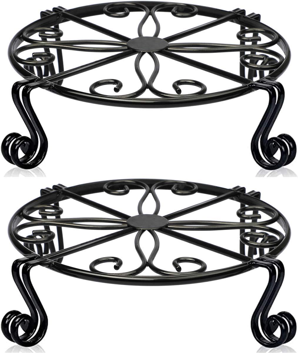Plant Stand for Heavy Duty Potted Holder Indoor Outdoor Metal Rustproof Iron Garden Container Round Supports Rack for Planter Bronze, Pumpkin Stand Outdoor