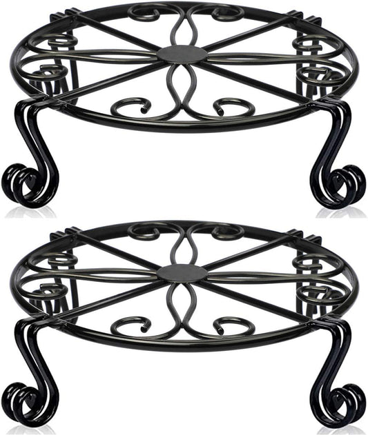 Plant Stand for Heavy Duty Potted Holder Indoor Outdoor Metal Rustproof Iron Garden Container Round Supports Rack for Planter Bronze, Pumpkin Stand Outdoor