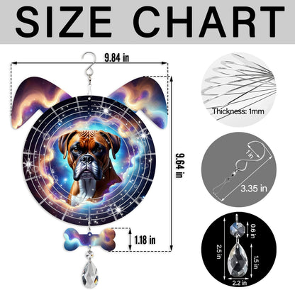 Boxer Dog Ears Wind Spinner, Boxer Wind Spinner Hanging for Yard and Garden
