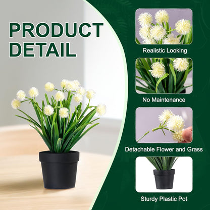 3 Pack Fake Small Plant Artificial Potted Flowers for Home Decor Fake Flower Plant Greenery Mini Faux Plant for Indoor Bedroom Living Room Office Shelf Bathroom Farmhouse Decor (Type 8)