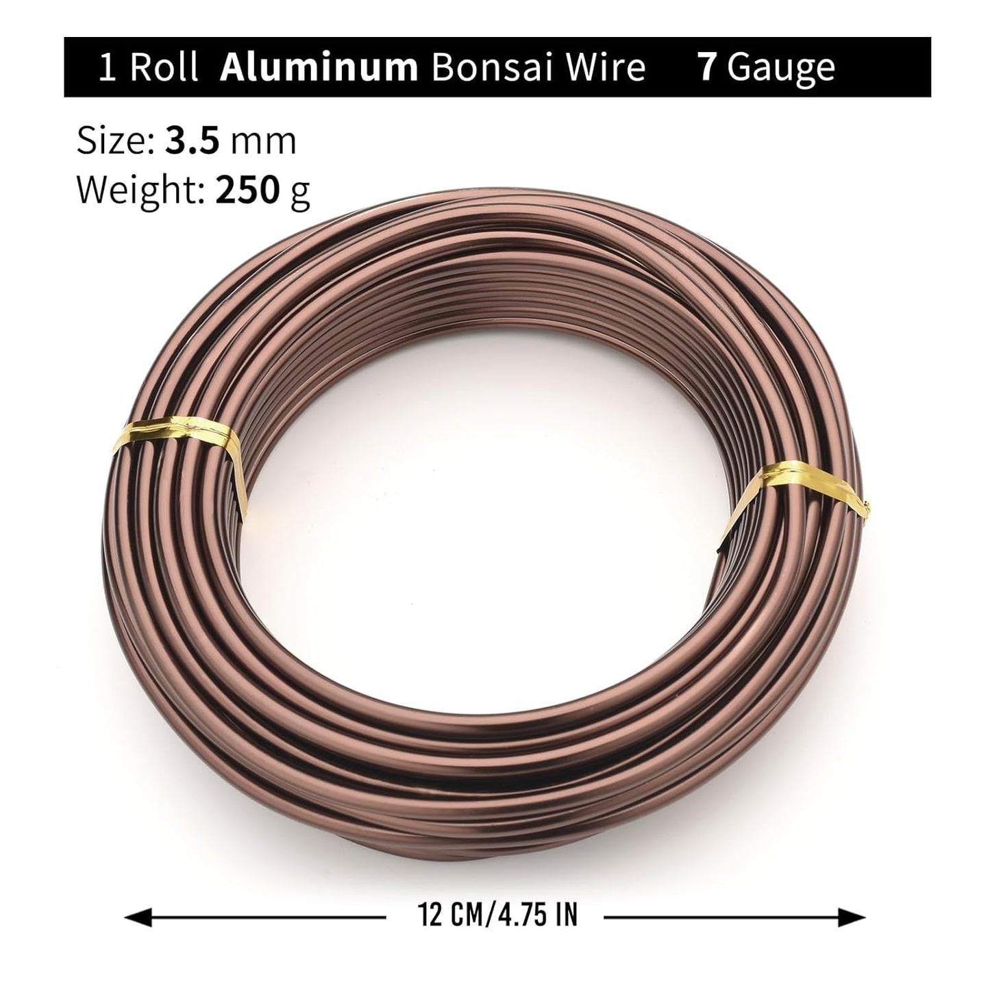 Bronze-3.5-Anodized Aluminum Bonsai Training Wire 250g Large Roll,Many Size to Choose,KSVZS Bendable Metal Wire for Crafts,Sculpting,Armature and Daily Use,Necessities for Family