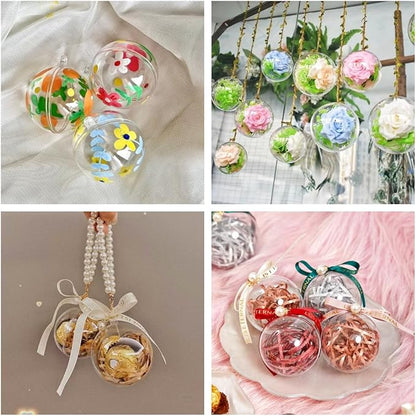 Acrylic Hollow Ball, Clear Plastic Fillable Ornaments Ball, DIY Clear Plastic Balls for New Years Present,Xmas Tree,Home Decoration,Wedding,Party (10cm/3.94inch,10PCS)