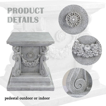 Outdoor Pedestal Stand for Garden Decor - ClassicalL Plinth Pedestal Stand for Statues, Decorative Garden Pedestals and Statue Stand, 11.5"(L) x 12"(H) x 11.5"(W)