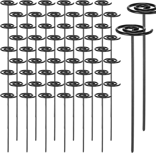 Ferraycle 100 Pcs Landscape Fabric Pins Circle Top Galvanized Landscape Spikes Garden Stakes Spikes Pins for Securing Weed Barrier Sod Fabric Netting Ground Sheets and Fleece (6 Inches)