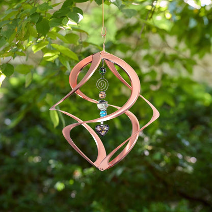 Red Carpet Studios 31042 Cosmix Wind Spinner Double Helix, Copper W/Heart Crystal, 14 Inch