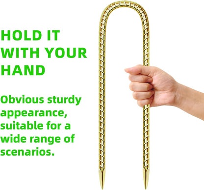 22 Pack 12 Inch Rebar Stakes Anti-Rust Galvanized Steel U Shape Hook Strong Ground Anchors for Tents, Position Kits, Fences, Trampolines Landscape Fabric for Farm Garden