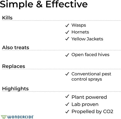 Wondercide - Wasp and Hornet Killer Aerosol Spray with Natural Essential Oils - Kill Wasps, Hornets,and Yellow Jackets - for Porch, Patio, and Outdoor Areas - Pet and Family Safe - 10 oz - 2 Pack