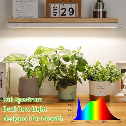 FOXGARDEN Grow Lights for Indoor Plants, 2FT 80W (8×10W) Full Spectrum LED Plant Growing Lamp, Grow Light Strip, Plug and Play, Separate Switch, 8-Pack