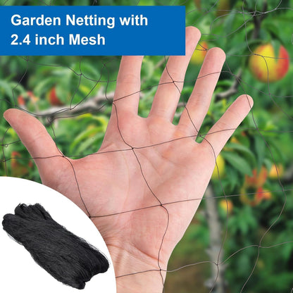 Bird Netting for Garden - 25'x50' Poultry Netting with 2.4" Square Mesh Net for Chicken Coop Protection, Heavy Duty Nylon for Bushes Fruit Tree Against Aviary, Deer, Squirrel