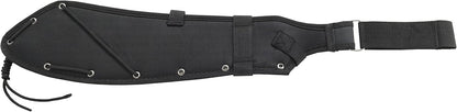 CRKT Halfachance Fixed Blade Parang Machete: 18 Inch Black Powder Coated Carbon Steel Parang Style Blade with Nylon Sheath for Survival, Hunting & Camping K920KKP