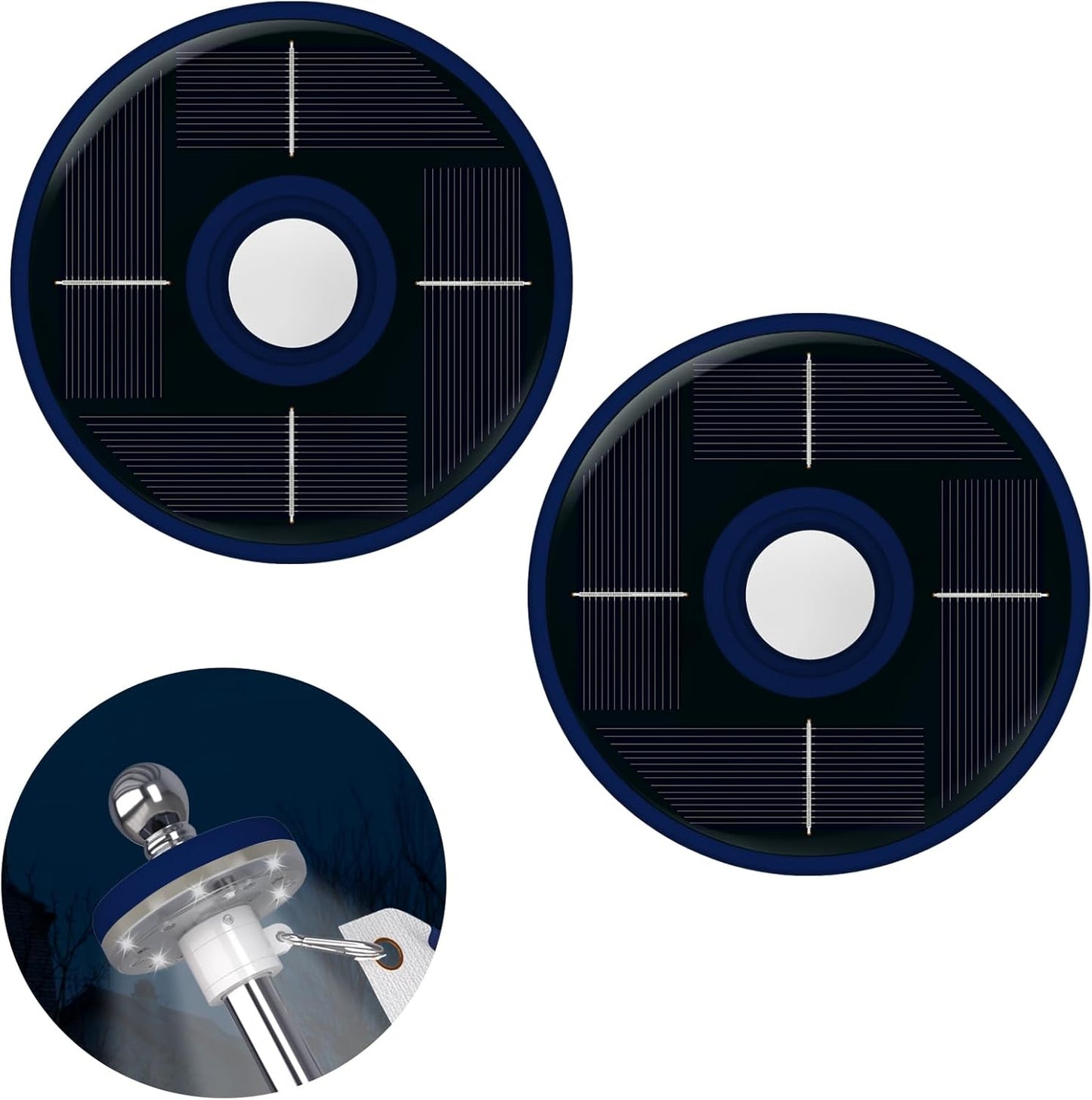 ZMTECH 2PC Flag Pole Light Solar Powered, Waterproof Solar Flag Pole Light for 5-10FT Flag Poles, Solar Light for 1 inch Diameter Flagpole Outdoor, Auto On/Off (Blue)