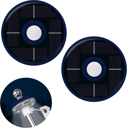 ZMTECH 2PC Flag Pole Light Solar Powered, Waterproof Solar Flag Pole Light for 5-10FT Flag Poles, Solar Light for 1 inch Diameter Flagpole Outdoor, Auto On/Off (Blue)