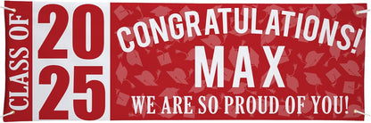 Let's Make Memories Personalized Graduation Banner Class of 2025 - Graduation Party Decorations - Congratulations Banner - Indoor/Outdoor Vinyl - Best in Class - Red - 6 ft.