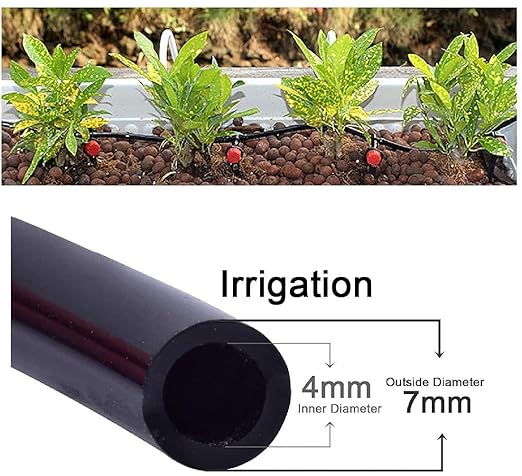 50-Pack Drip Irrigation Universal Connectors 1/4 Inch Barbed Tee Fittings for 1/4" Drip Irrigation Tubing, Barbed 4 Ways Connectors for 4mm/7mm Drip Irrigation Watering System, Black