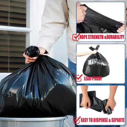 13 Gallon Trash Bags, 1000 Count Bulk Value Pack, Black Tall Kitchen Garbage bags, Multi-purpose Trash Can Bin Liners for Bathroom, Office, Industrial, Commercial, Janitorial, Municipal, Recycling