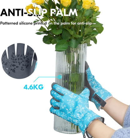Vgo... 1-Pair Gardening Gloves Ladies, Soft synthetic leather Working Gloves,Sratch protection(Size S,Blue,SL7476)