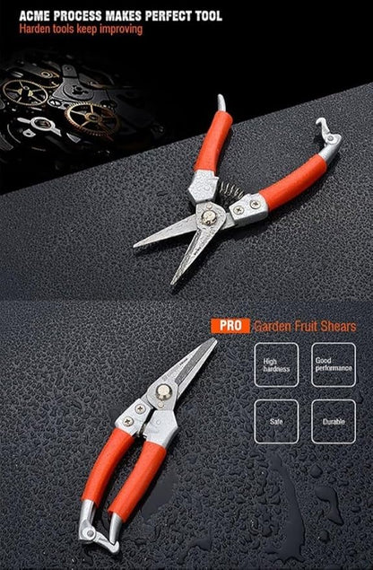 Tools 200mm (7.9 inches) Garden Fruit Shear – Forged Stainless Steel Blade, Heat Treated for Durability, Zinc Alloy Handle with PVC Cover
