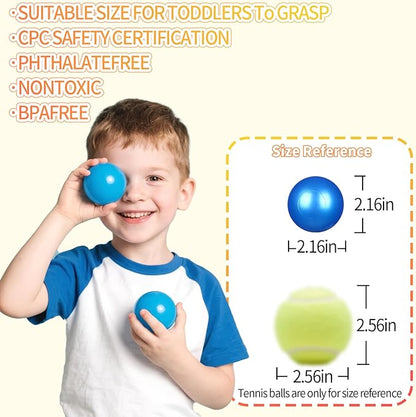 Ball Pit Balls for Kids, Plastic Refill 2.2 Inch Balls, 100 Pack, Bright Colors, Phthalate and BPA Free, Includes a Reusable Storage Bag with Zipper