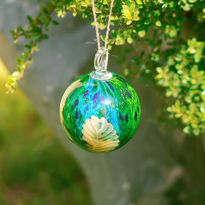 QFkris 4" Hanging Gazing Balls for Gardens Decorative Outdoor Hand-Blown Glass Ornament Friendship Balls Witch Ball for Women