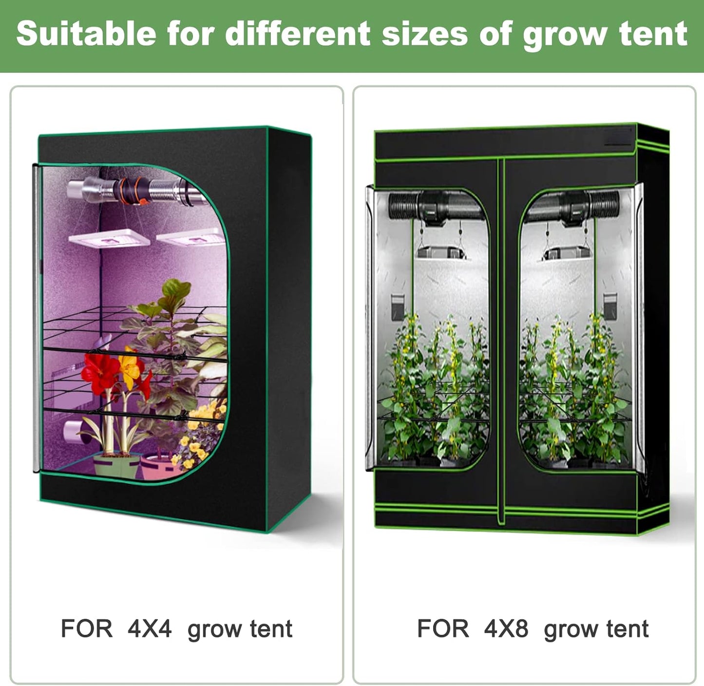2 Pack 4x4 Trellis Netting for 4x4/8x4 Grow Tent, Heavy Duty Elastic Scrog Net with Hooks for Indoor Plant Growing Tents, Flexible Trellis Net Support for Hydroponics,Outdoor Climbing Plant