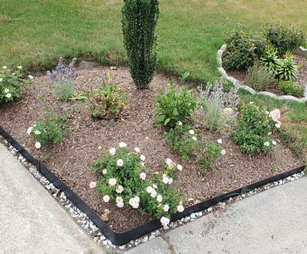 5Pcs - 48'' L x 6'' H Steel Landscape Edging Edging for Landscaping Hammer in Metal Landscape Edging Border for Garden Courtyard No-dig Hammer in Edging with Gloves(20FT Total Length)