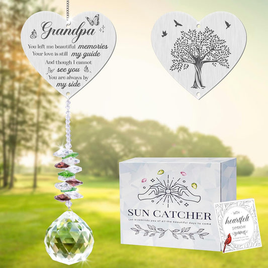 Sympathy Gifts for Loss of Grandfather,Memorial Crystal Suncatcher,Memorial Gifts for Loss of