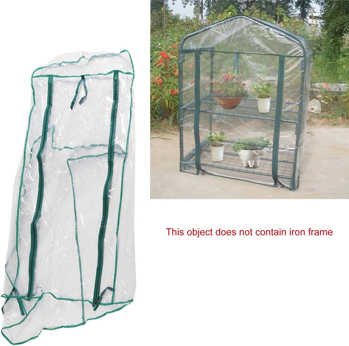Mini Portable Garden Greenhouse PVC Cover - Outdoor Warm Plant Shelter for Flowers and Seedlings Without Stand