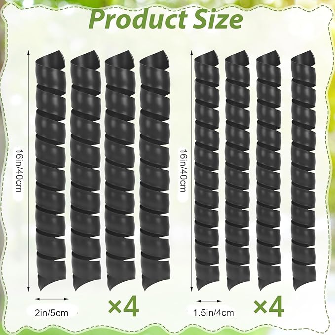 8 PCS Tree Trunk Protector, 16 Size Tree Protectors, Diameter Multiple Dimensions, Spiral Trunk Covers Protect The Bark from Deer and Rodents