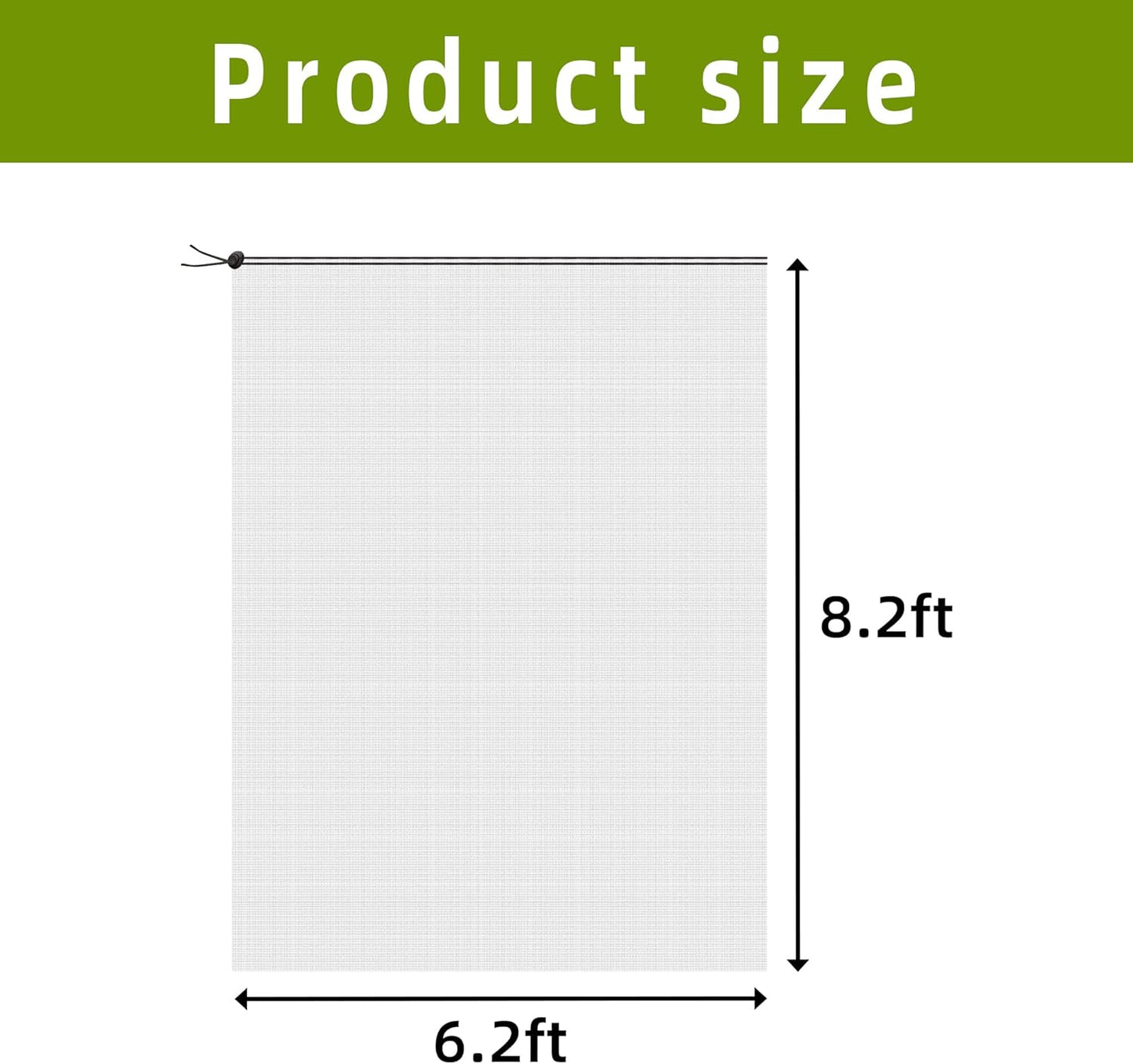 6.2 x 8.2 Feet Insect Bird Barrier Netting Mesh with Drawstring, Garden Bug Netting Plant Cover for Protect Plant Fruit Flower from Insect Bird