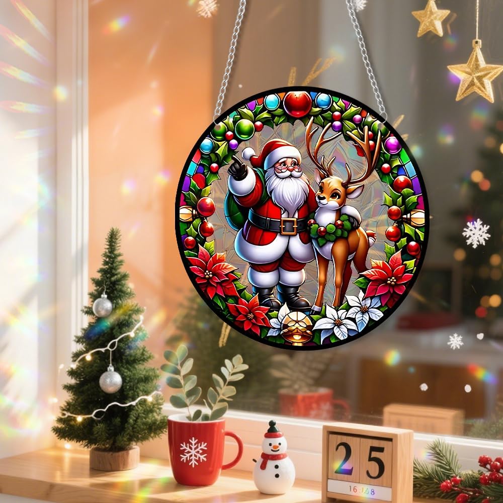 Sun Catchers Indoor Window, Acrylic Rainbow Suncatcher Window Hanging Decoration for Living Room Bedroom Summer Home Balcony Ornaments Decoration