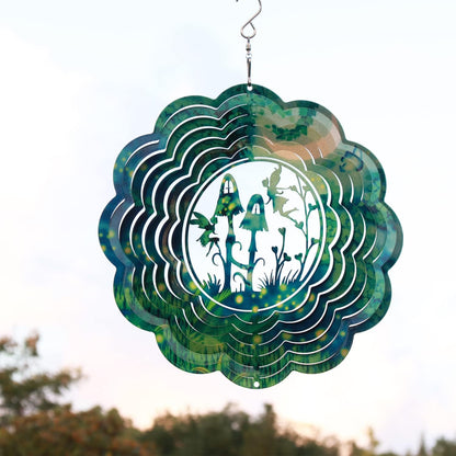 Spring Song Fairy Garden Wind Spinner, Stainless Steel, Kinetic Art, Indoor/Outdoor Hanging Decor