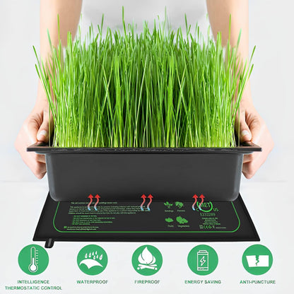 1 Pack 21W Seedling Heat Mat for Seed Starting,10" x 20.75" Waterproof Heating Pad for Indoor Plants Germination(M)