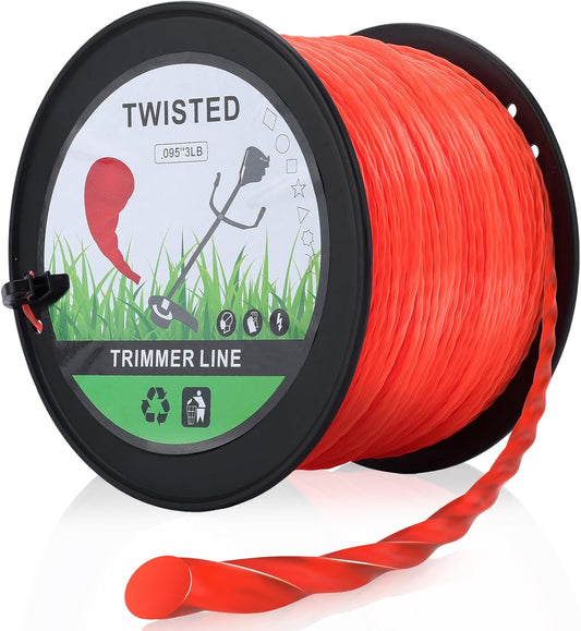 Hipa 095 Inch Trimmer Line,2.4mm/ 0.095" Weed Wacker Eater String, Commercial Grade Round Nylon