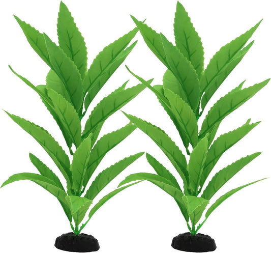 2-Pack 12 Inch Aquarium Silk Aquarium Plants, Artificial Plastic Plant for Small Tank, Goldfish