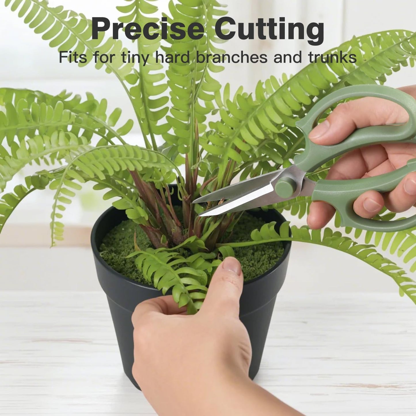 Housolution Flower Scissors, Strong Floral Shears, Premium Steel Pointed Garden Pruning Shears Floral Fruits Leaf Scissors Hand Pruner Snip Trimming Tool for Gardening Flower Arrangement,Avocado Green