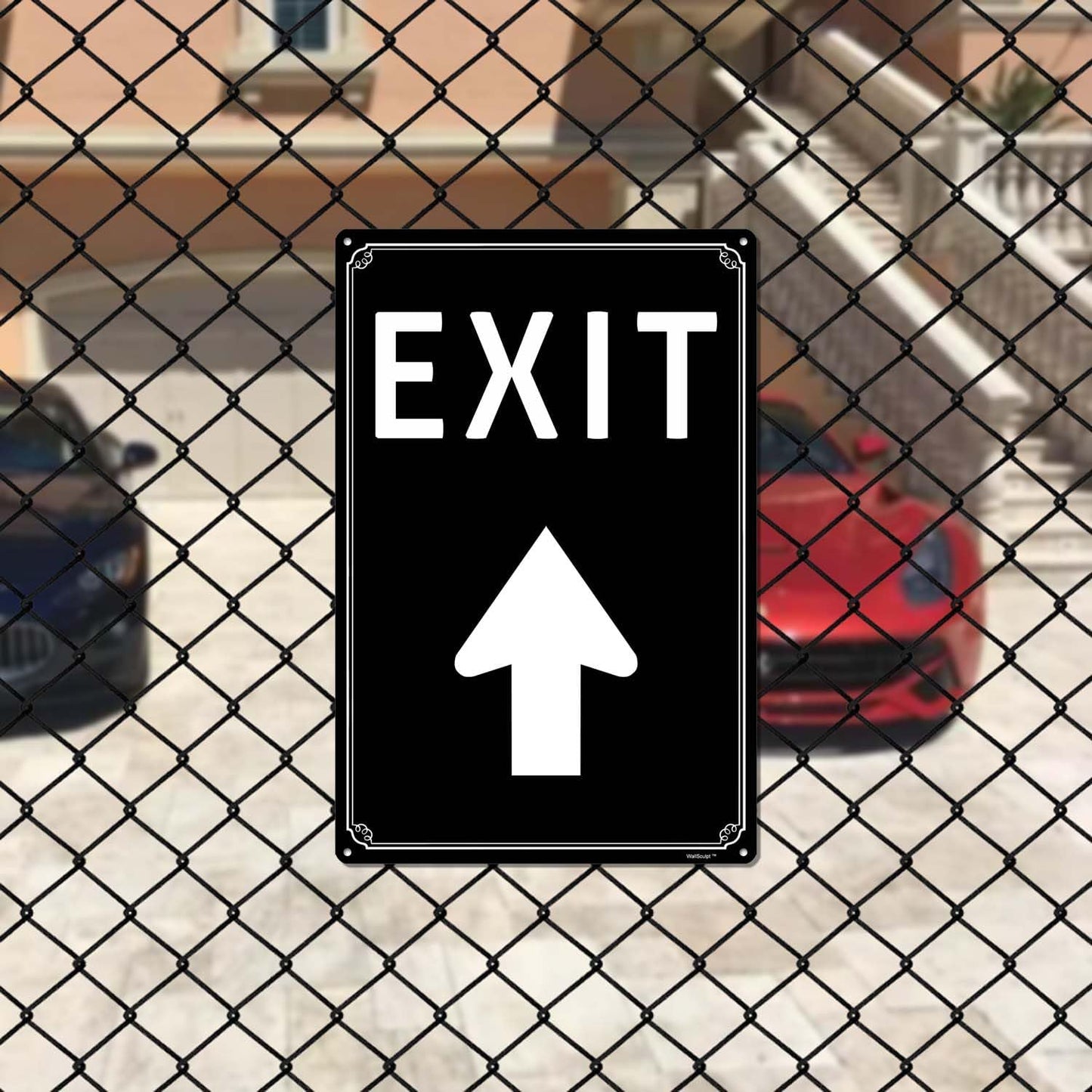 8x12" Exit Sign with Up Arrow - High-Intensity Aluminum Parking Lot Sign, Weatherproof & Fade-Resistant, Ideal for Outdoor & Indoor Use - Curbside Sign