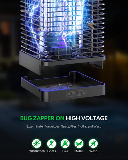 Buzbug LED Bug Zapper Indoor Outdoor, Durable 10 Years Lifespan Lamp, Sustainable Less Power, 6.5ft Power Cord, High-Voltage Mosquito Zapper, Fly Trap Mosquito Trap, Fly Killer Fly Zapper