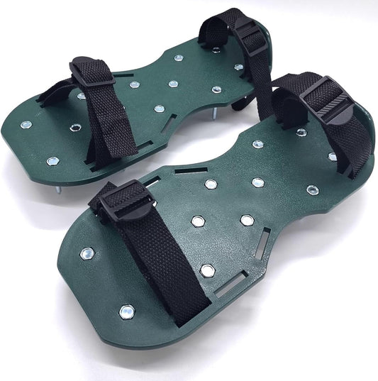 Lawn Shoes, Spike Shoes Lawn Tool Aeration Shoes for Epoxy Floor, Lawn Yard Patio Lawn Garden Yard (Green)