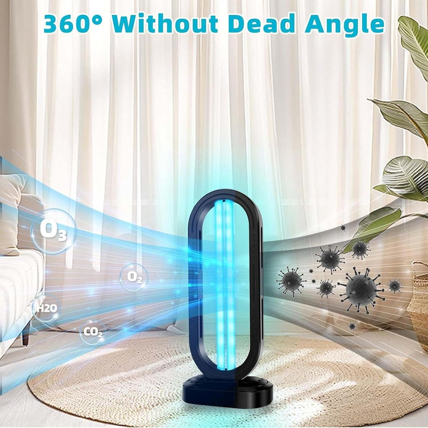 2025 New UV Light - Uv Lamp for Bedbugs, Uv Bed Bugs, UV Lamp with 4- Speed Timing and Remote Control (Black)