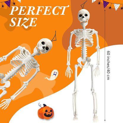 Geelin 12 Pcs Halloween Skeletons Flamingo Yard Decorations Skeleton Black Orange Buzzards Stakes for Halloween Lawn Garden Outdoor Party Decorations