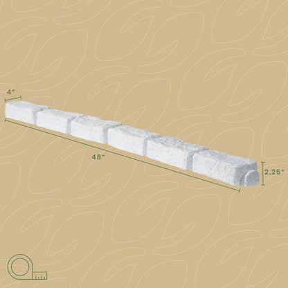Beuta Landscape Edging | Garden Edging Border | No Dig Faux Stone Bricks & Spikes for Lawn Edging, Flower beds, Pathways & Yards – 1 Pack | Each Pack Has 6 Bricks 48" Lx 4" W x 2.25" H|Limewash