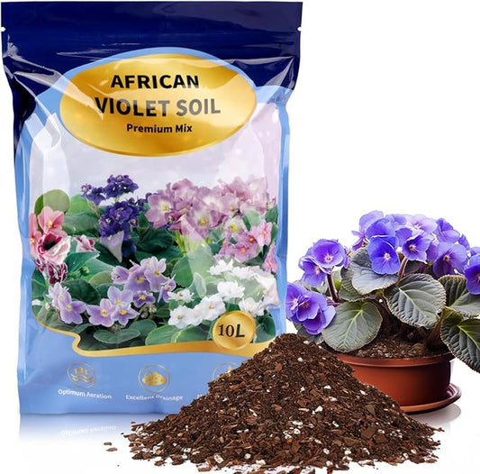 African Violet Potting Soil Mix 10qt, Pre-Mixed Acid Soil Ideal for African Violets to Ensure Optimal Nutrient Uptake and Vibrant Blooms